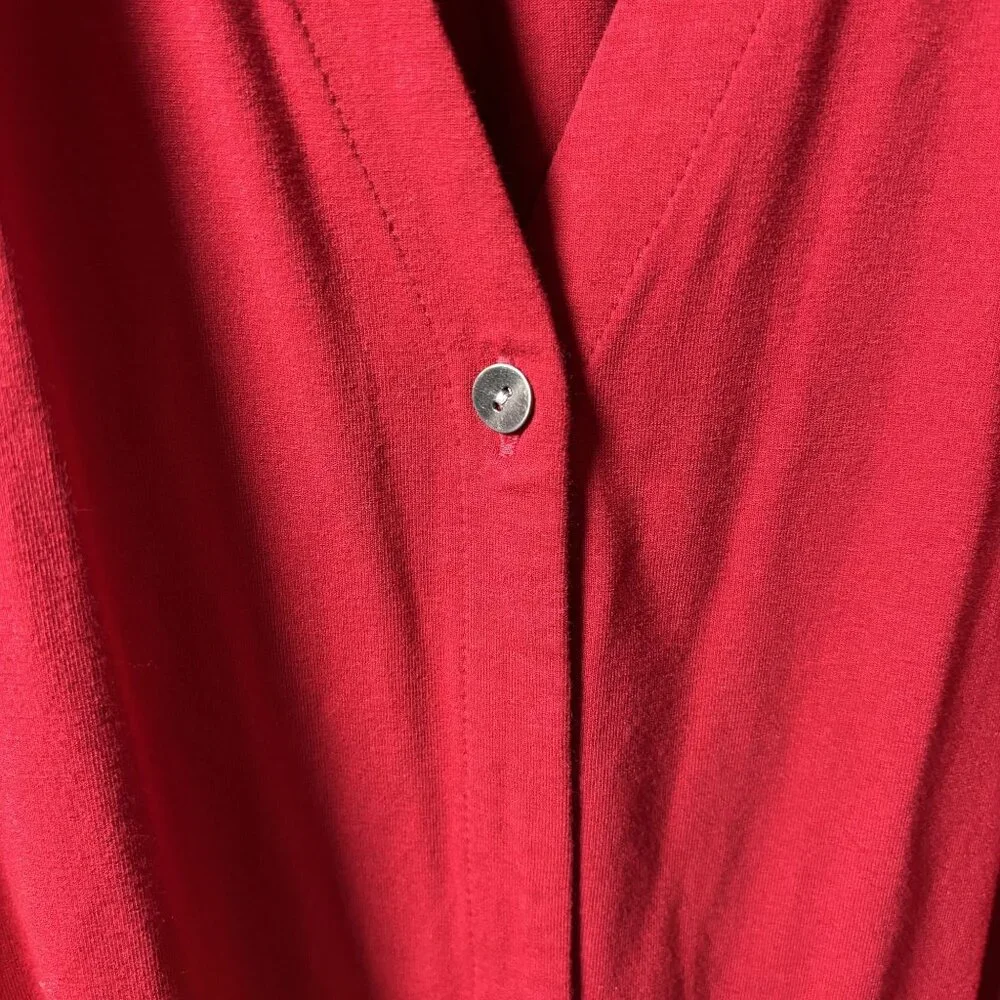 J. Jill Wearever Collection Womens 4X Red Long Sleeve Cardigan